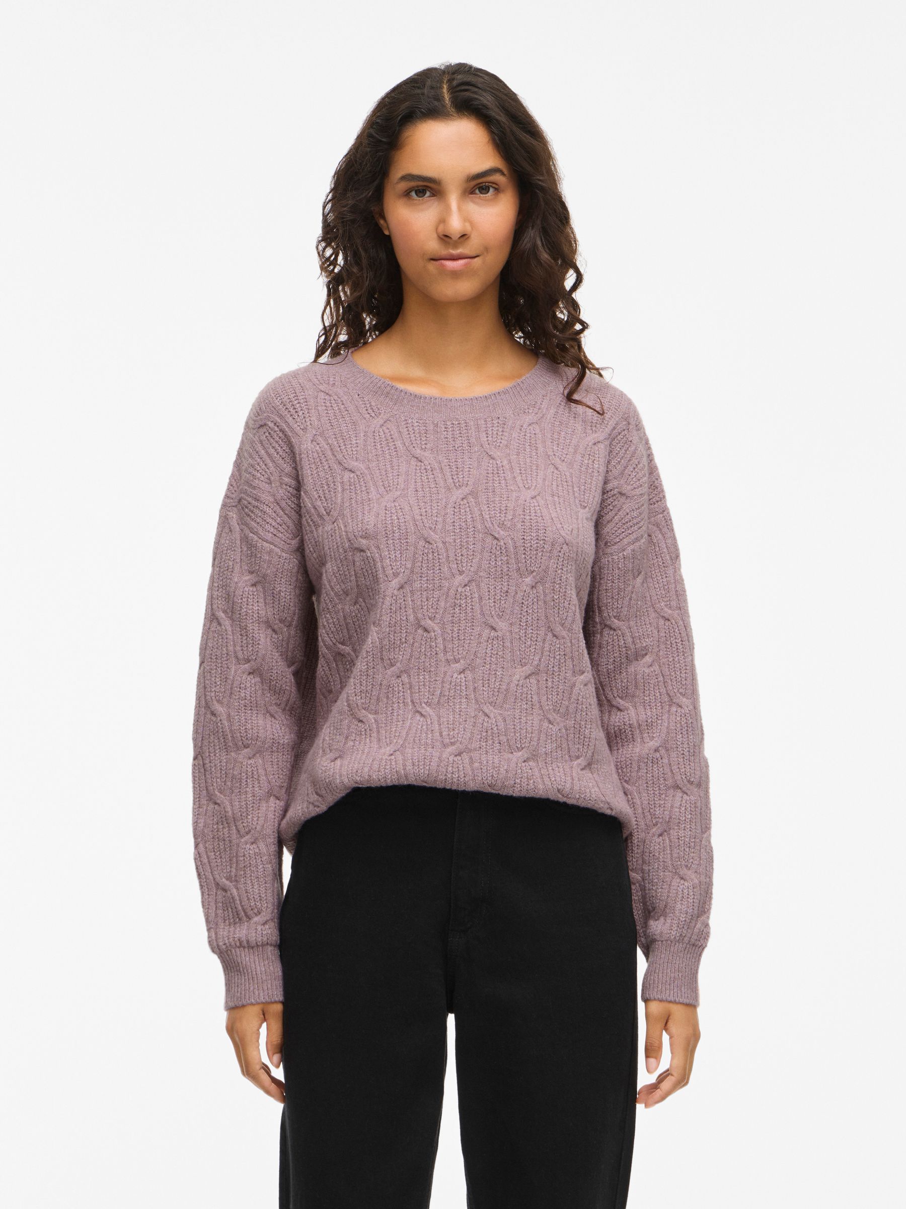 VILA_Autumnwinter_4768516_14106405_3.jpg Strickpullover mit Strukturmuster und Rundhalsausschnitt