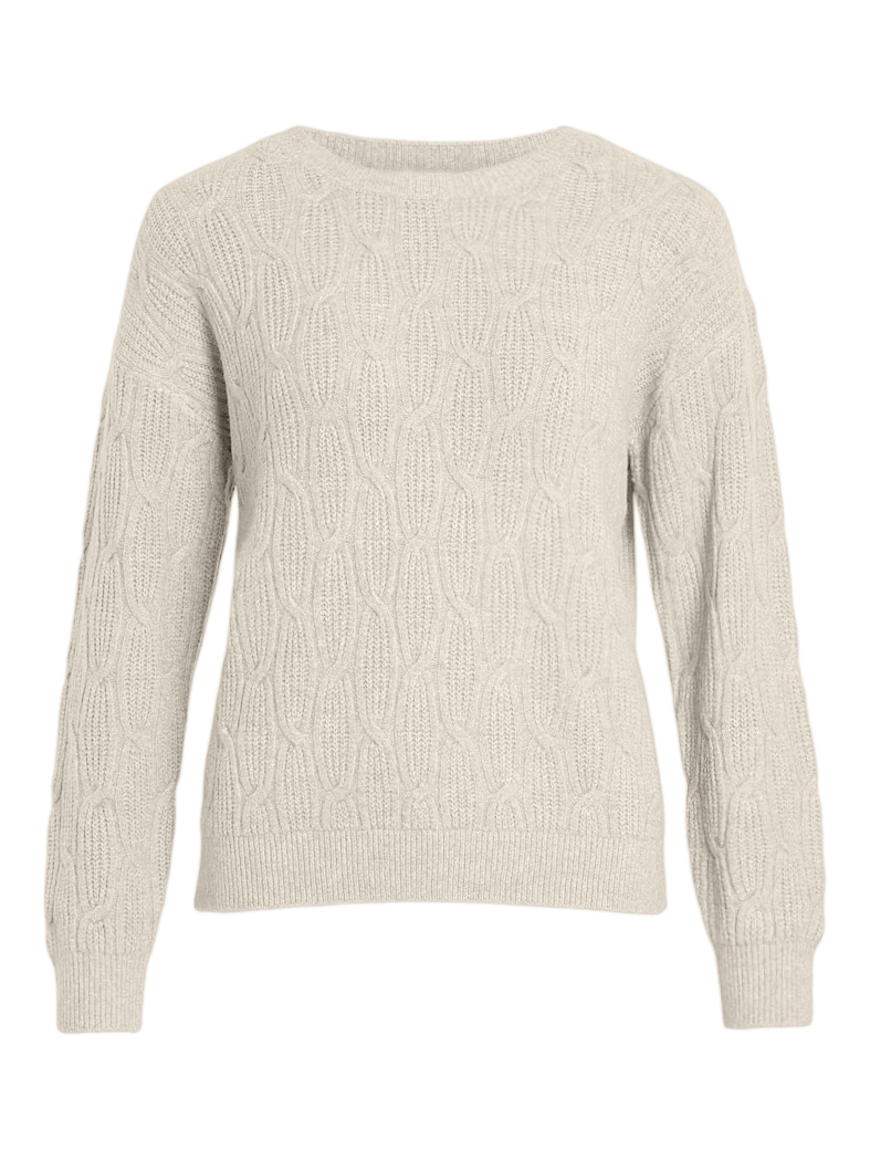 VILA_Autumnwinter_4858128_14106405.jpg Strickpullover mit Strukturmuster und Rundhalsausschnitt