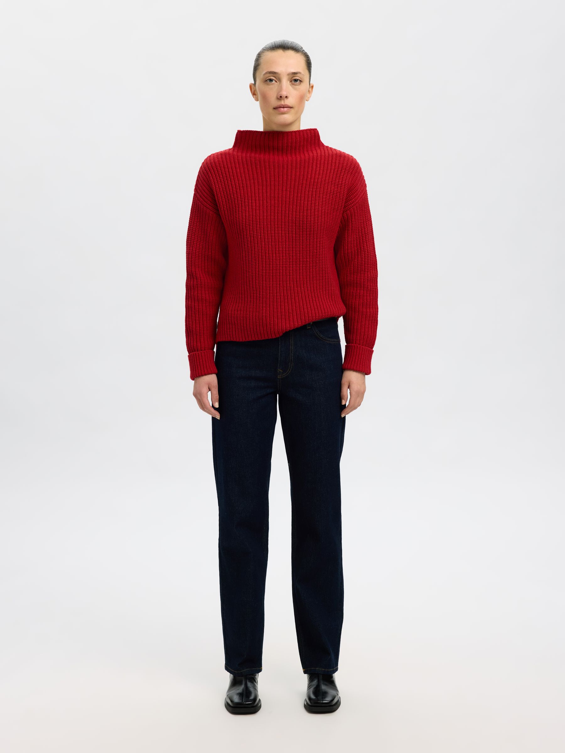 SELECTED-FEM_Springsummer_4793175_16097300_5.jpg Pullover mit Stehkragen und Rippstruktur