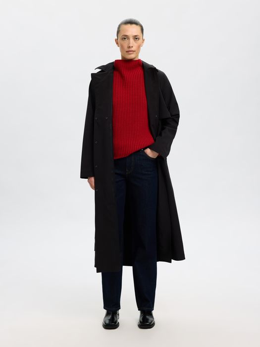 Selected Femme SELECTED FEMME Pullover mit Stehkragen und Rippstruktur – Rot, Bild 3