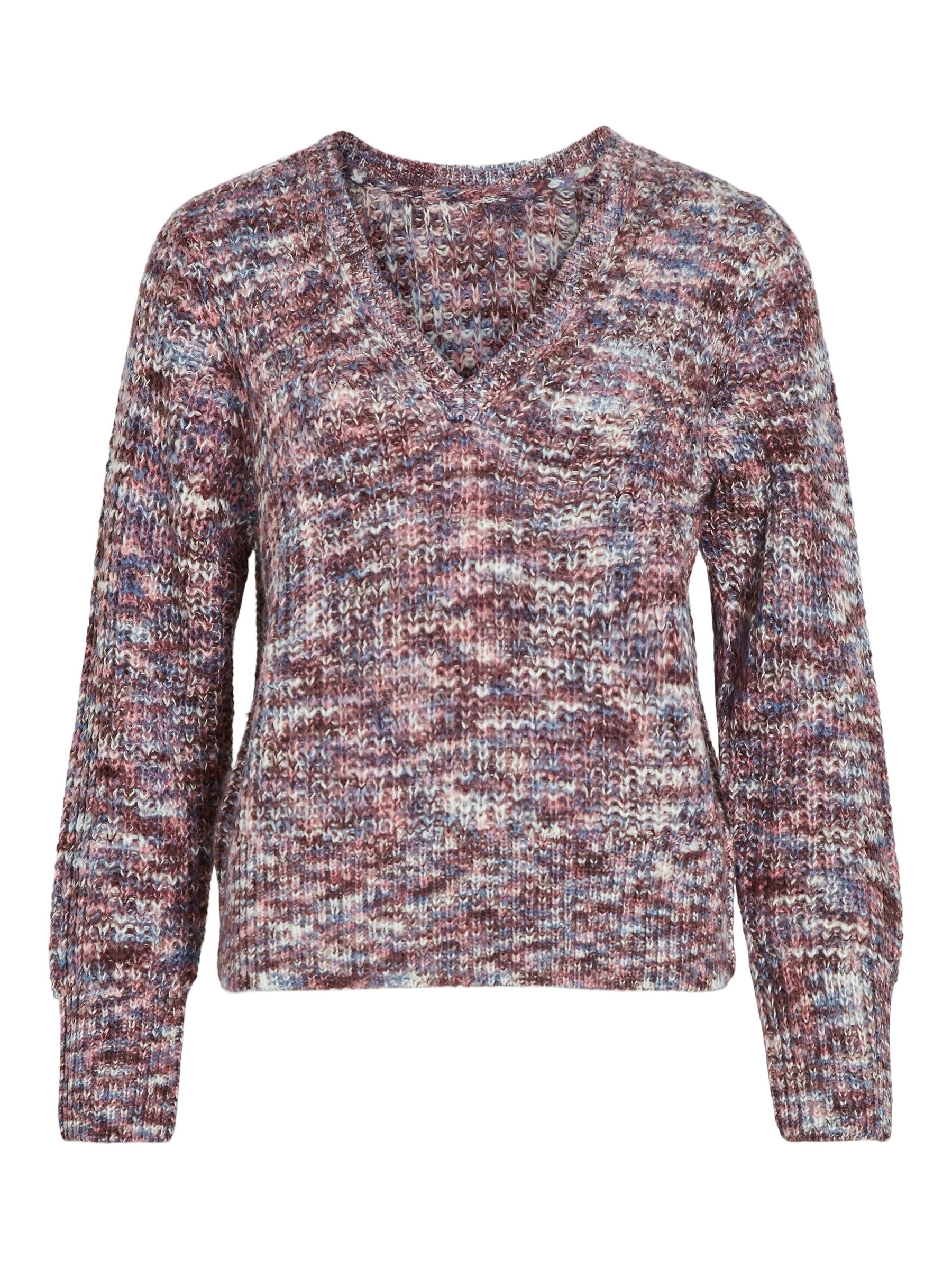 VILA_Autumnwinter_4536137_14098550.jpg Strickpullover mit V-Ausschnitt und gemustertem Design