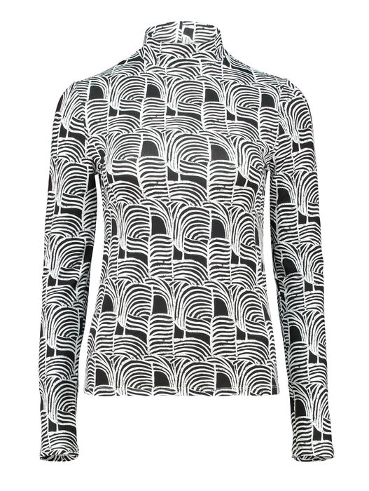 HaILYS Langärmliges T-Shirt mit auffälligem Animal-Print, Farbe: Schwarz