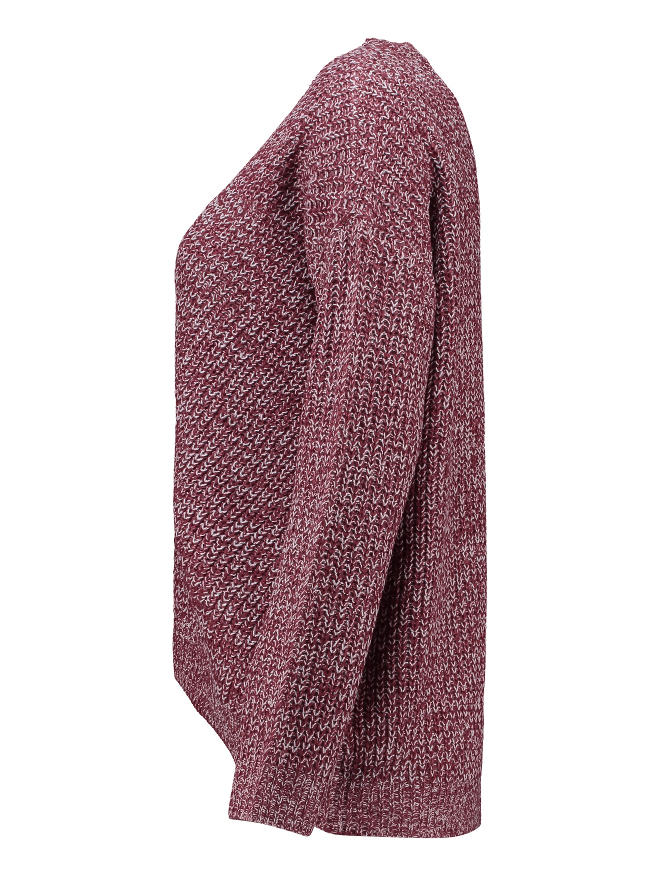 HAILYS_2025-NOS-HW_bordeaux-marl_YKK-PO1811038-1_2.jpg Weicher Strickpullover mit Rundhals und gerippten Bündchen
