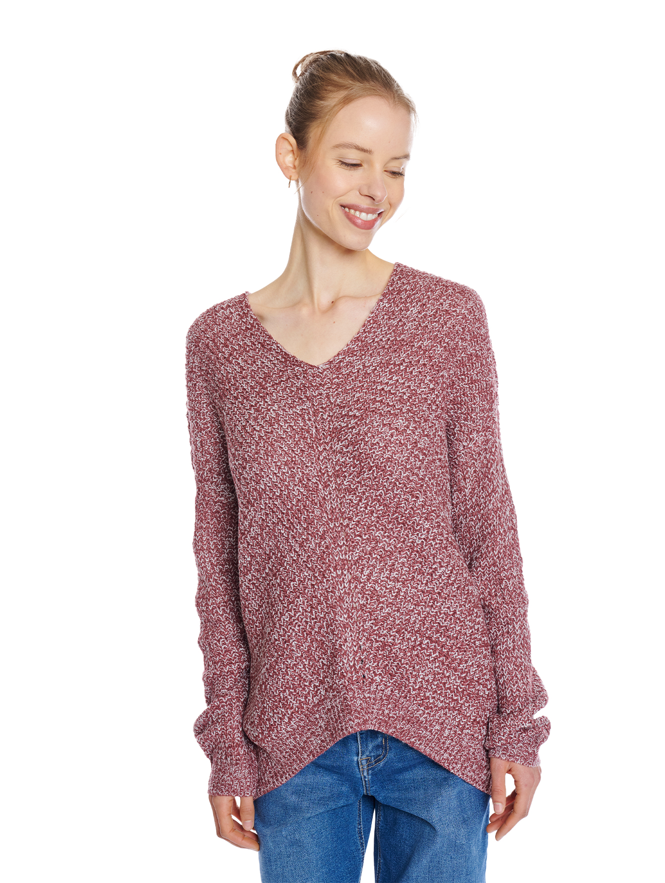 Weicher Strickpullover mit Rundhals und gerippten Bündchen Weicher Strickpullover mit Rundhals und gerippten Bündchen