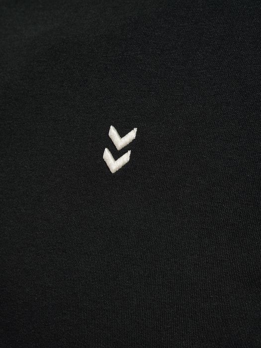 hummel Bequemes Kapuzenpullover Rundhals Kängurutasche Logo, Farbe: Schwarz