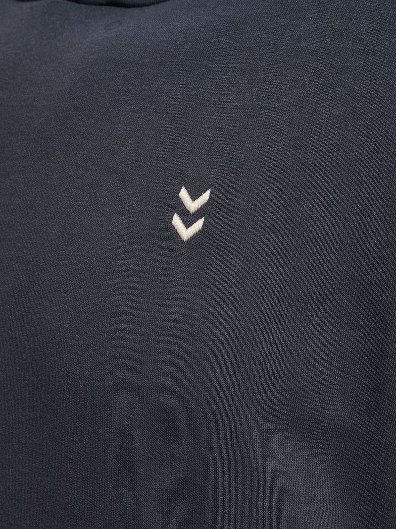 Hummel hummel Bequemes Kapuzenpullover Rundhals Kängurutasche Logo – Anthrazit, Bild 2