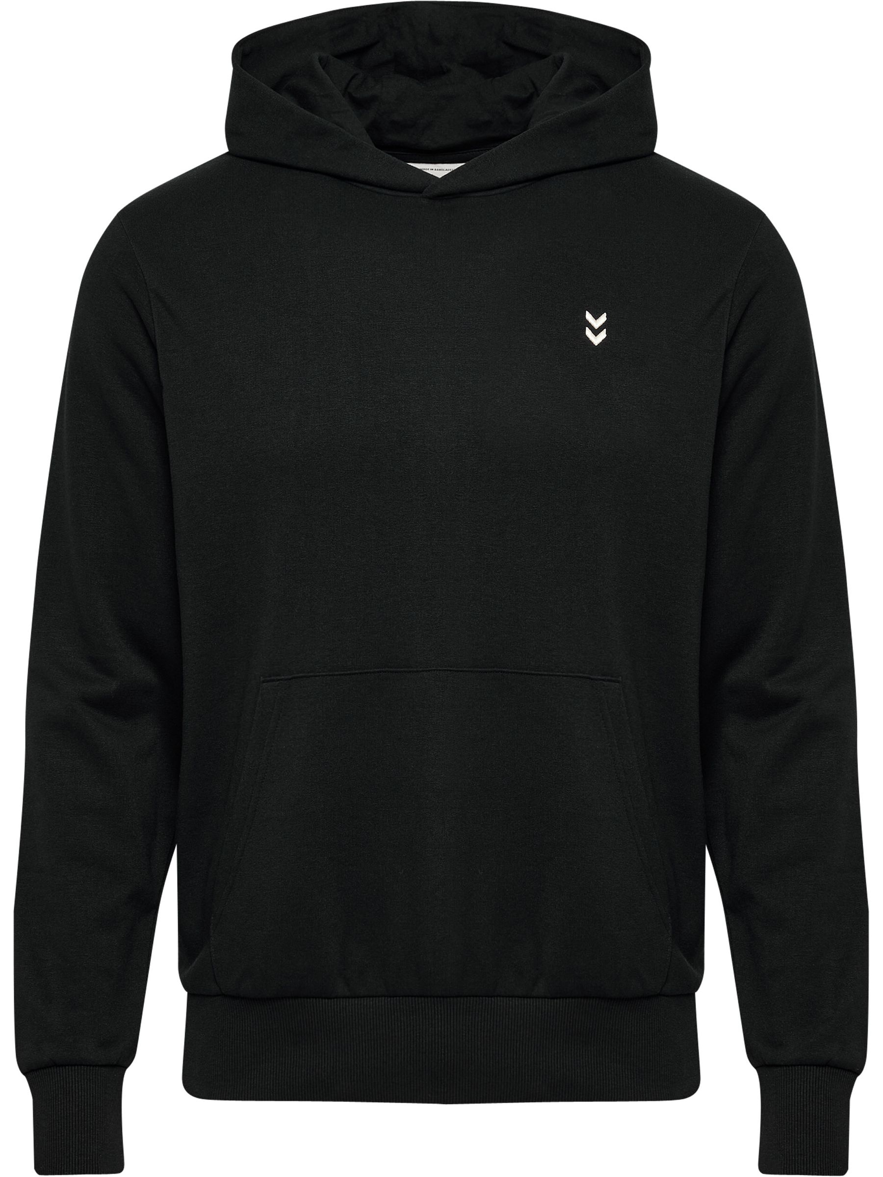 Hummel hummel Bequemes Kapuzenpullover Rundhals Kängurutasche Logo – Schwarz, Bild 1