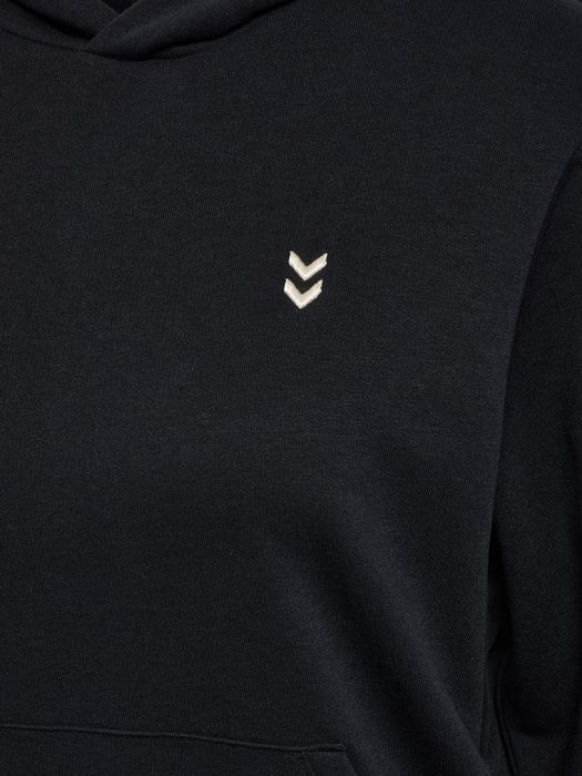 Kapuzenpullover mit Kängurutasche und Sticklogo, Farbe: Schwarz