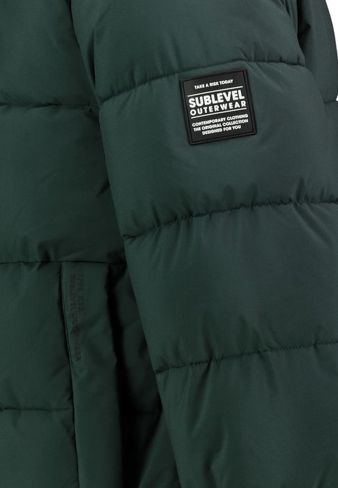 Sublevel Sublevel Wattierte Outdoorjacke mit Kapuze und mehreren Taschen – Grün, Bild 5