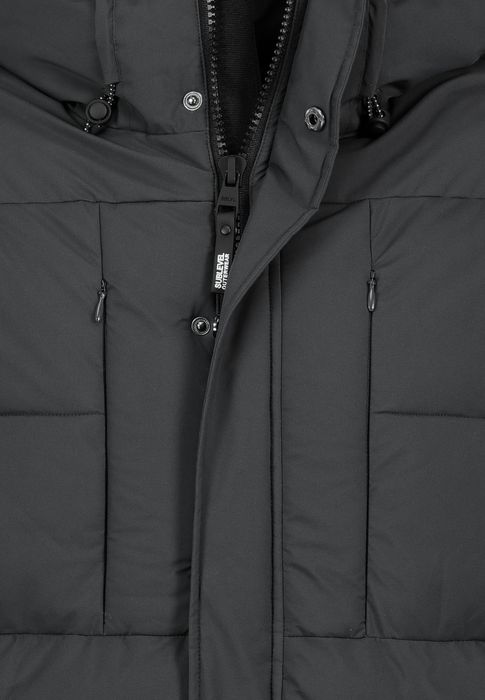 Sublevel Sublevel Wattierte Outdoorjacke mit Kapuze und mehreren Taschen – Dunkelgrau, Bild 3
