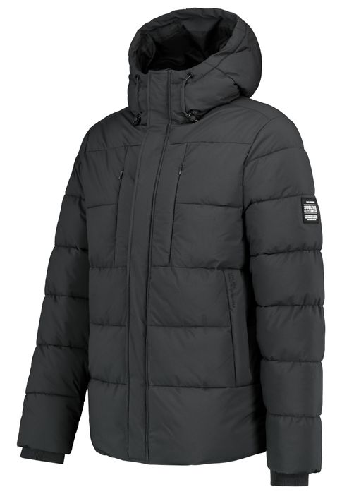 Sublevel Sublevel Wattierte Outdoorjacke mit Kapuze und mehreren Taschen – Dunkelgrau, Bild 6