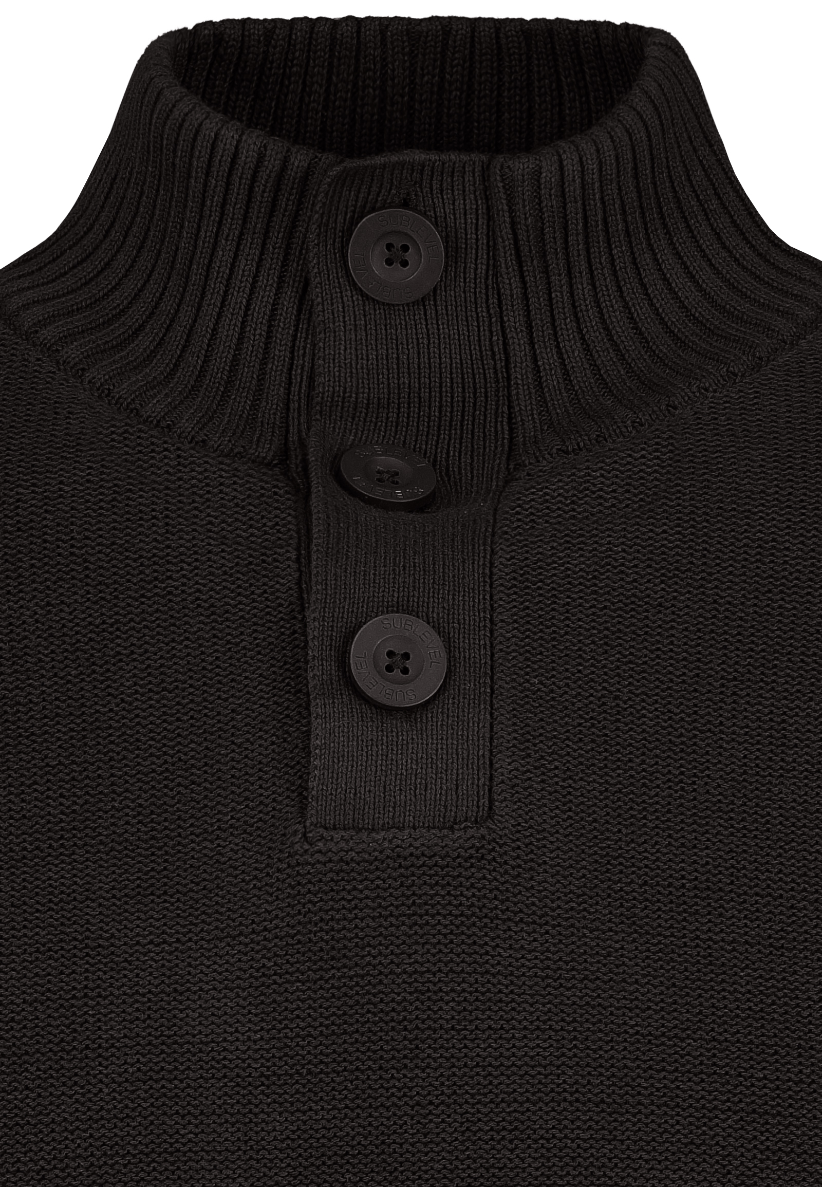 H96028AI90909B2_21400_D1.jpg Bequemer Strickpullover mit Knopfleiste und Stehkragen