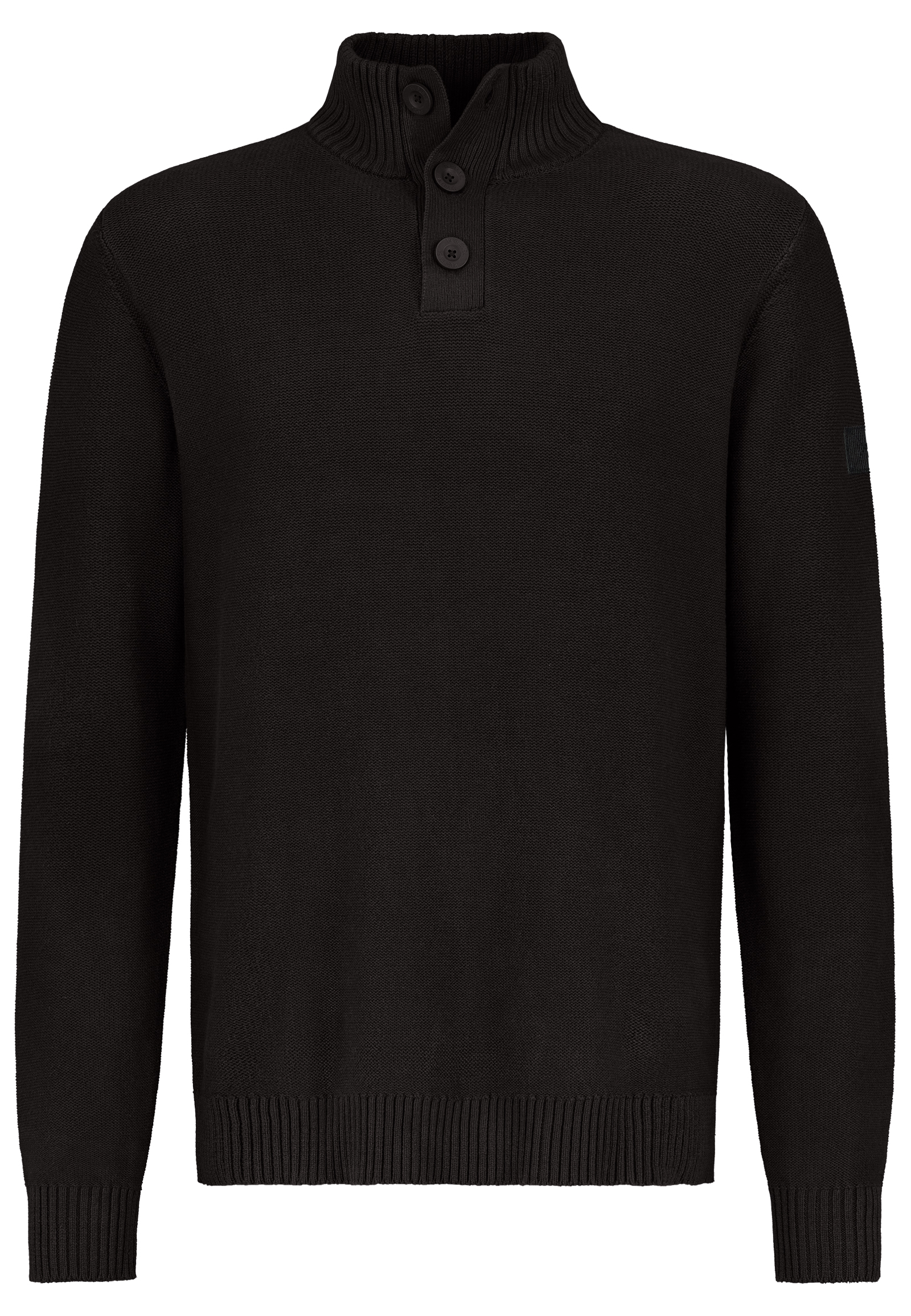 H96028AI90909B2_21400_V.jpg Bequemer Strickpullover mit Knopfleiste und Stehkragen
