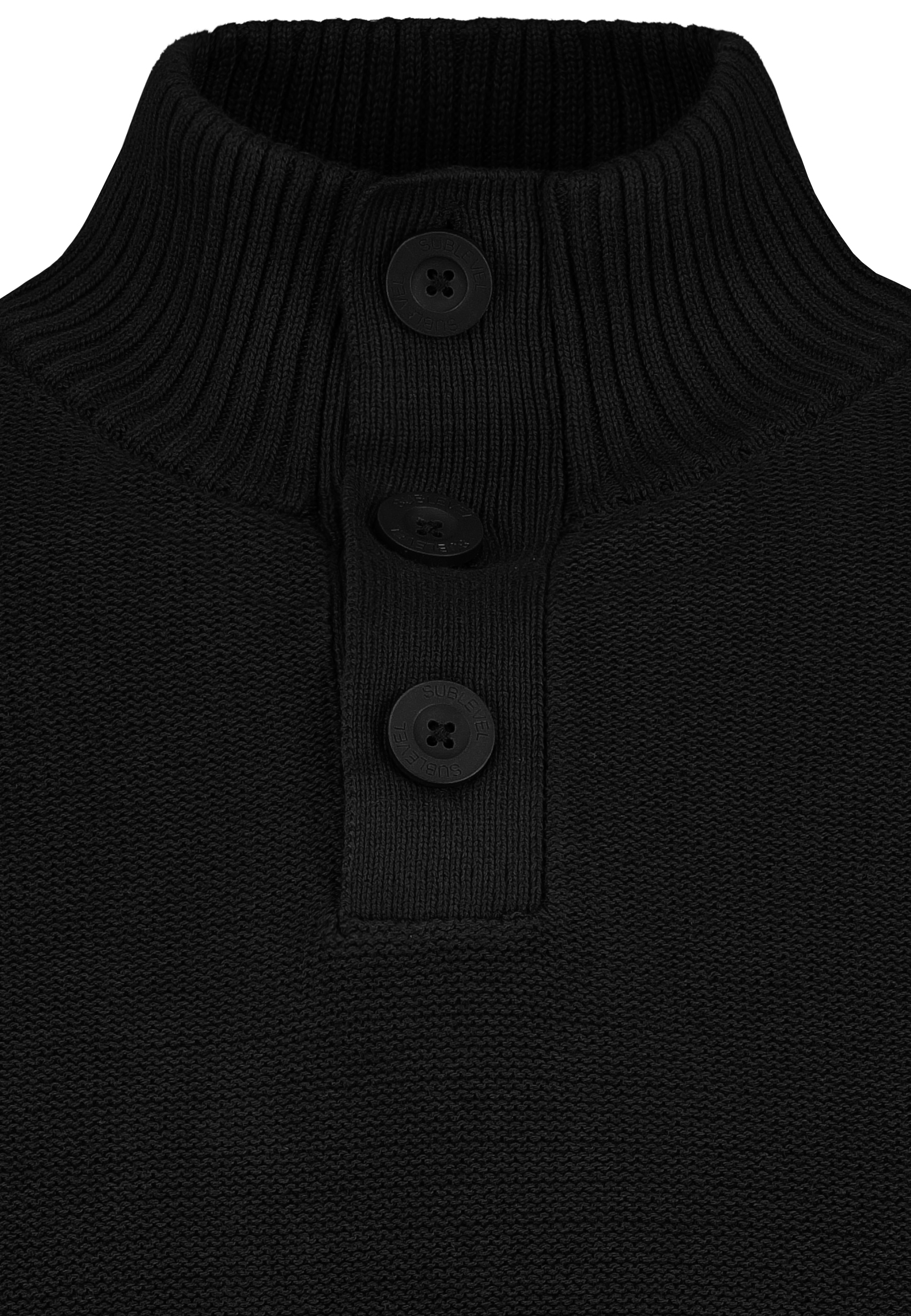 H96028AI90909B3_23400_D1.jpg Bequemer Strickpullover mit Knopfleiste und Stehkragen