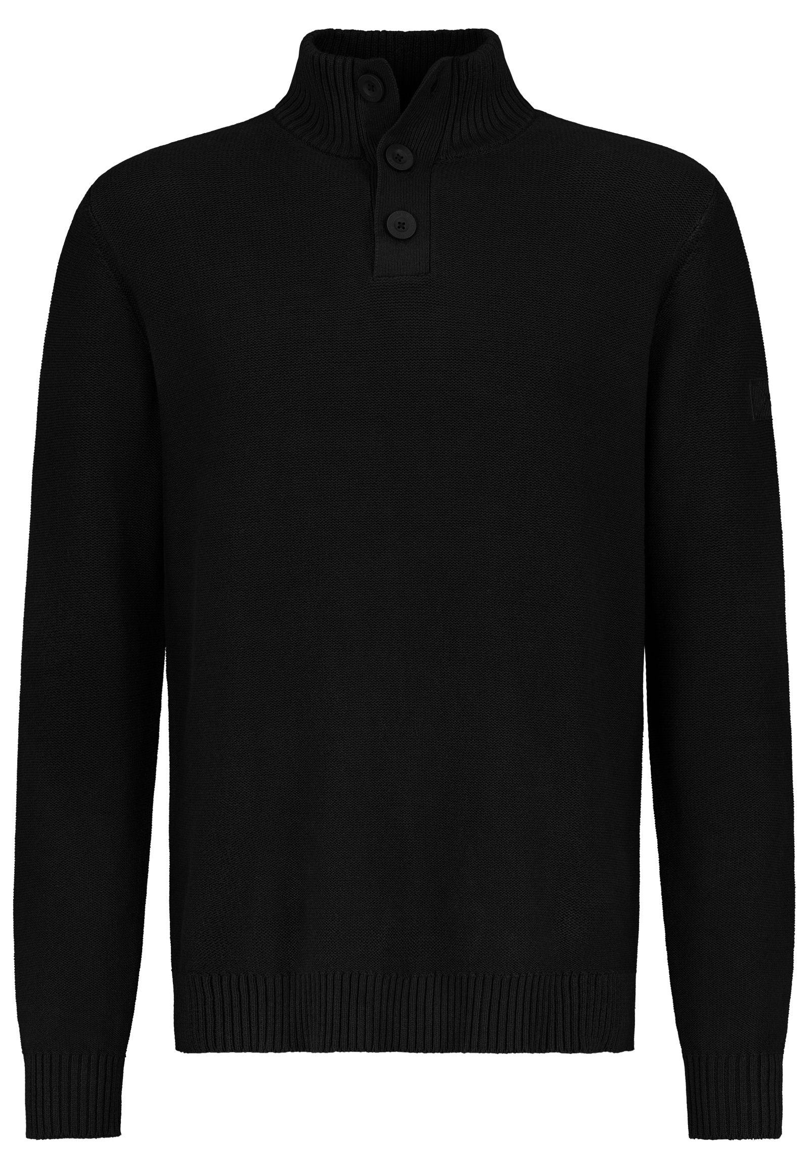 H96028AI90909B3_23400_V.jpg Bequemer Strickpullover mit Knopfleiste und Stehkragen