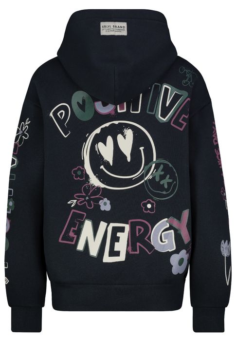 Sublevel Kapuzensweatshirt mit buntem Motivprint – Blau, Bild 6
