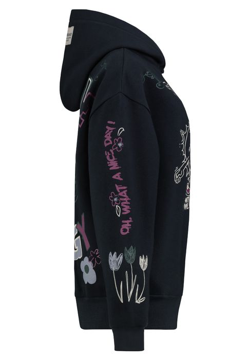 Sublevel Kapuzensweatshirt mit buntem Motivprint – Blau, Bild 5