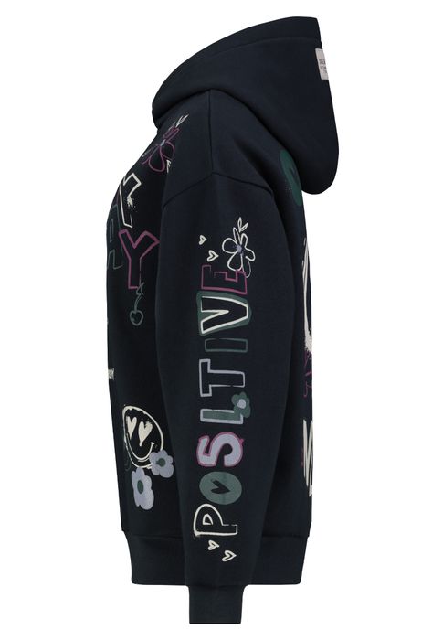 Sublevel Kapuzensweatshirt mit buntem Motivprint – Blau, Bild 4