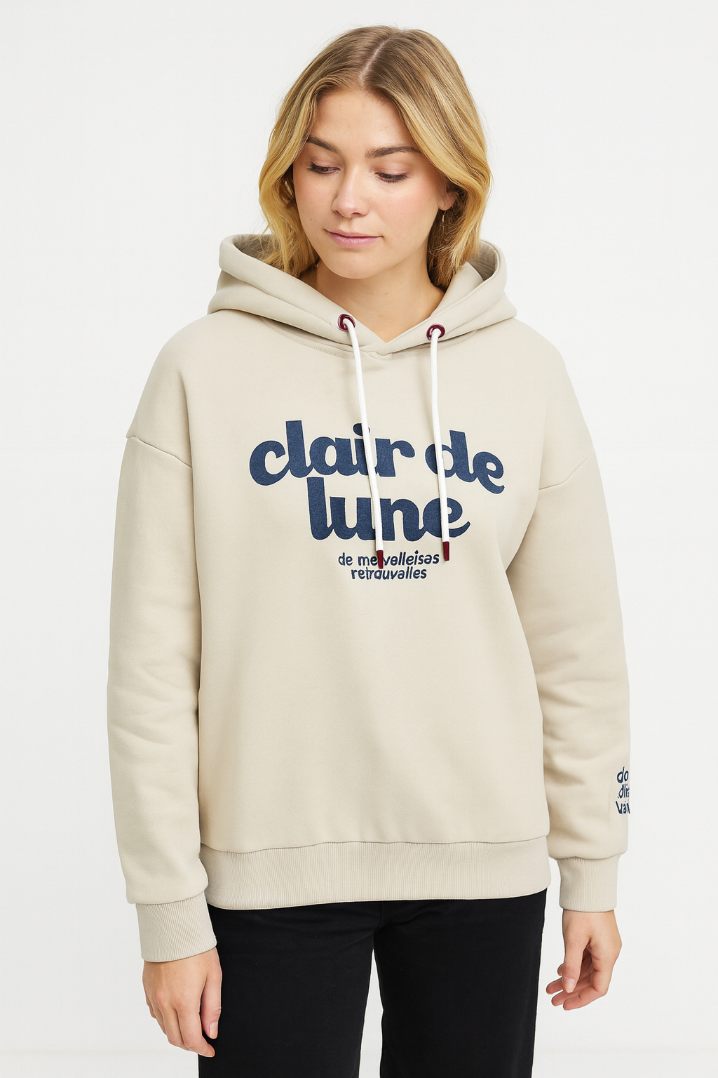 Kapuzensweatshirt mit Aufdruck und Stickerei Kapuzensweatshirt mit Aufdruck und Stickerei