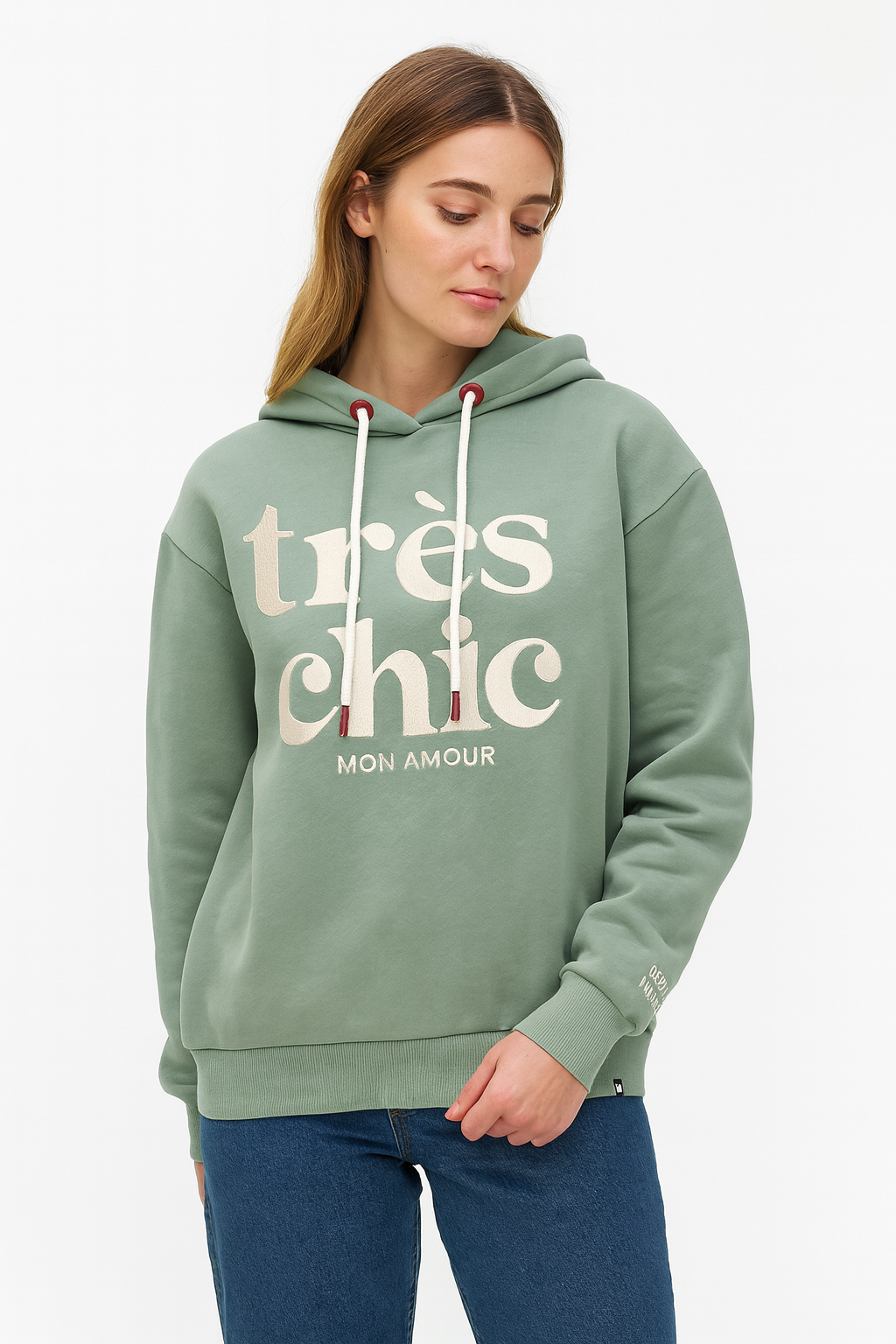 Eight 2 Nine EIGHT 2 NINE Kapuzensweatshirt mit Aufdruck und Stickerei – Grün, Bild 2