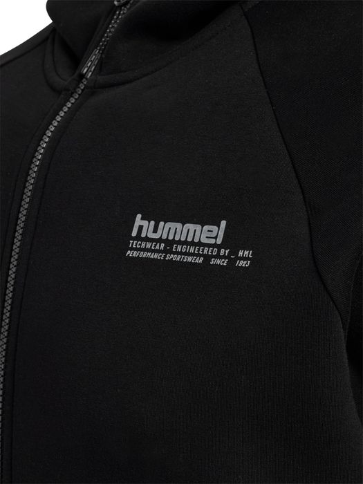 hummel Fleece-Hoodie mit Kapuze Reißverschluss und Kängurutaschen, Farbe: Schwarz