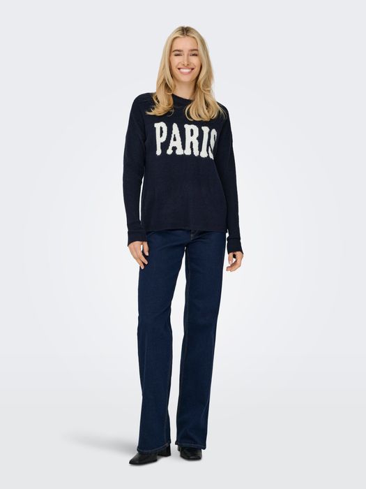 Only Modischer Pullover mit Rundhals und langen Ärmeln – Navy, Bild 3