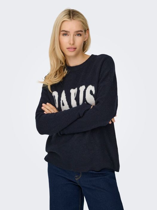 Only Modischer Pullover mit Rundhals und langen Ärmeln – Navy, Bild 4