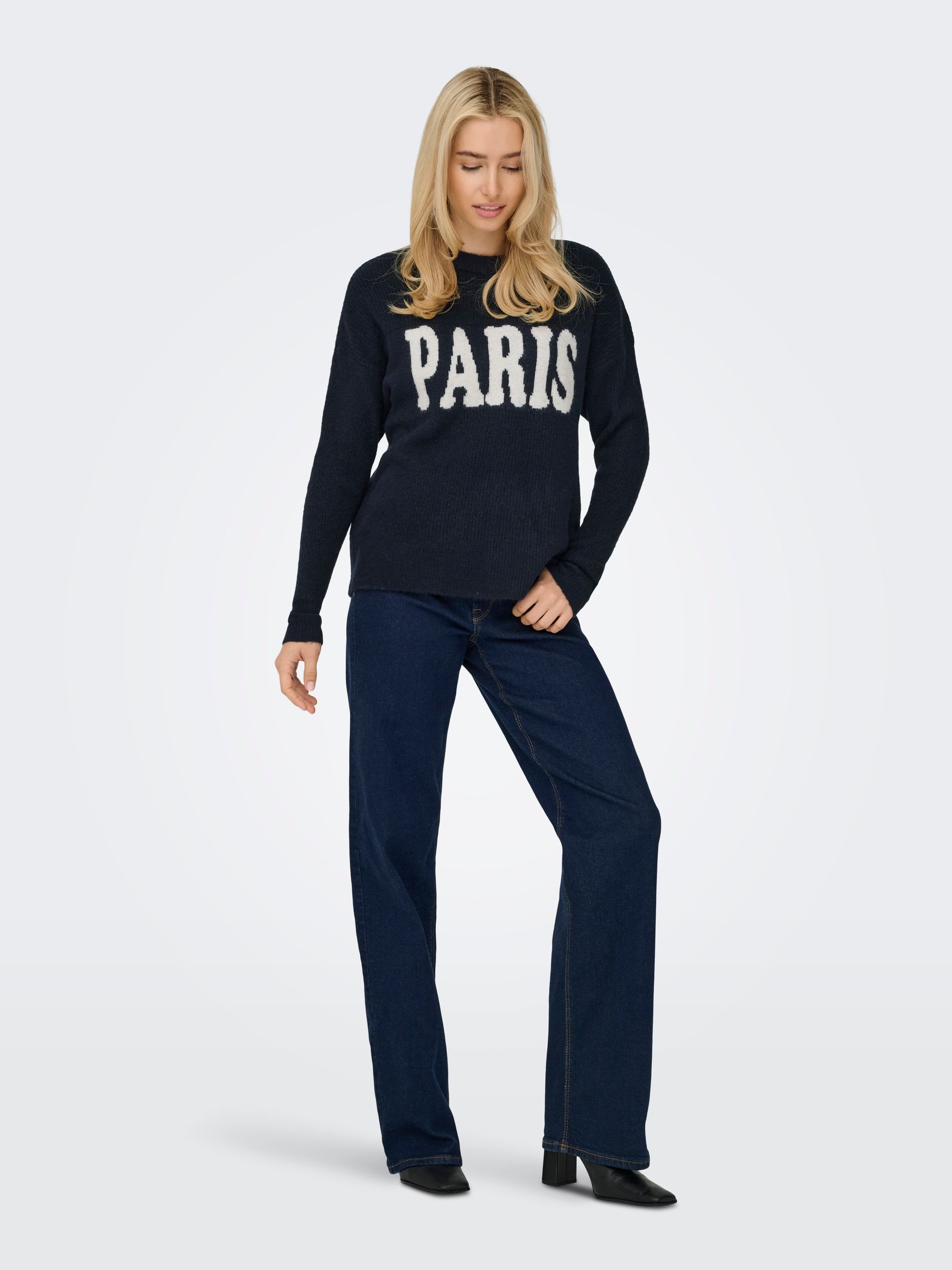 Only Modischer Pullover mit Rundhals und langen Ärmeln – Navy, Bild 2
