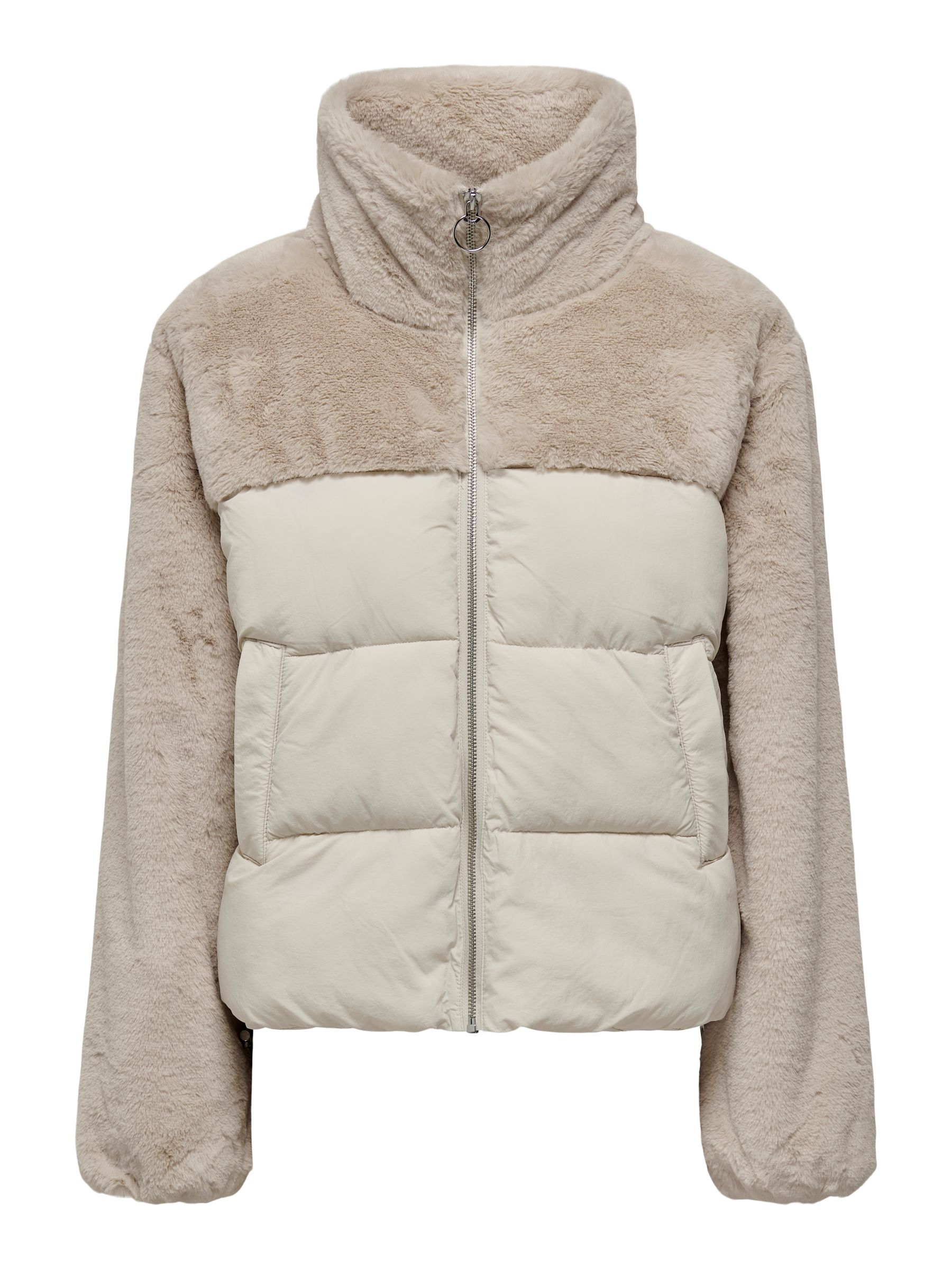 ONLY_FallWinter2024_4230868_15292945.jpg Kuschelige Steppjacke mit Teddyfleece und Reißverschluss