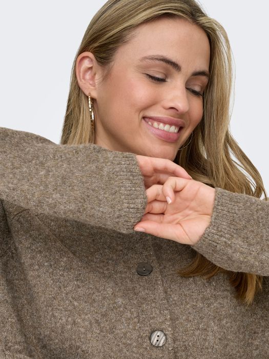 Only Strickcardigan mit Knöpfen und aufgesetzten Taschen – Taupe, Bild 4