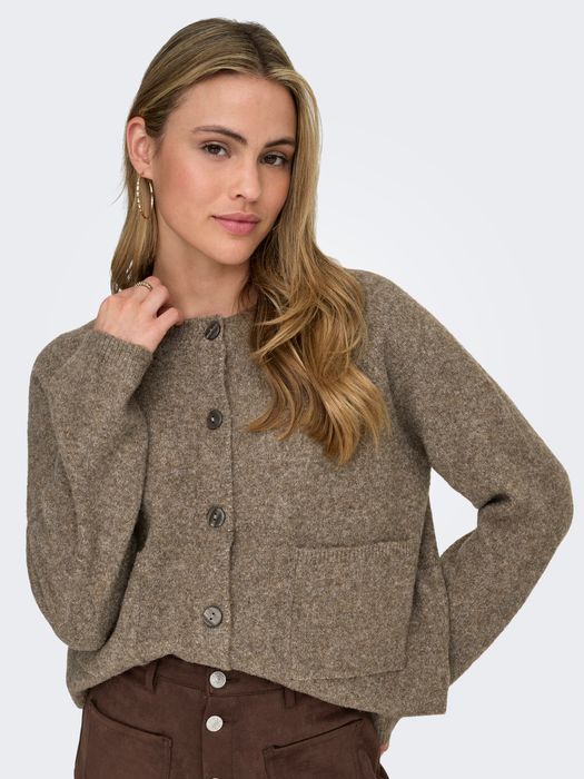 Only Strickcardigan mit Knöpfen und aufgesetzten Taschen – Taupe, Bild 3