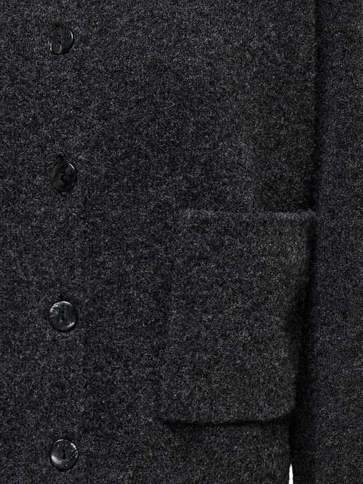 Strickcardigan mit Knöpfen und aufgesetzten Taschen, Farbe: Dunkelgrau