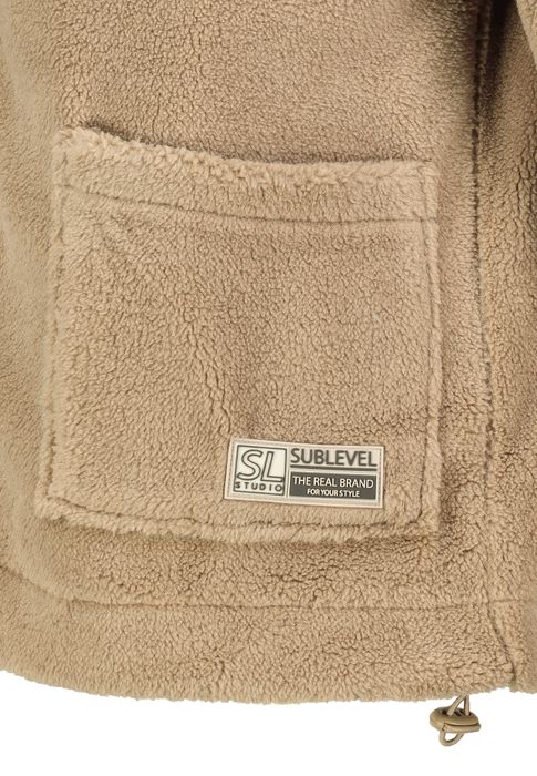 Sublevel Sublevel Flauschige Jacke mit aufgesetzte Taschen Teddy – Braun, Bild 3