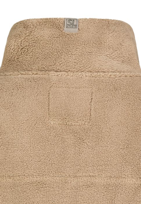 Flauschige Jacke mit aufgesetzte Taschen Teddy, Farbe: Braun