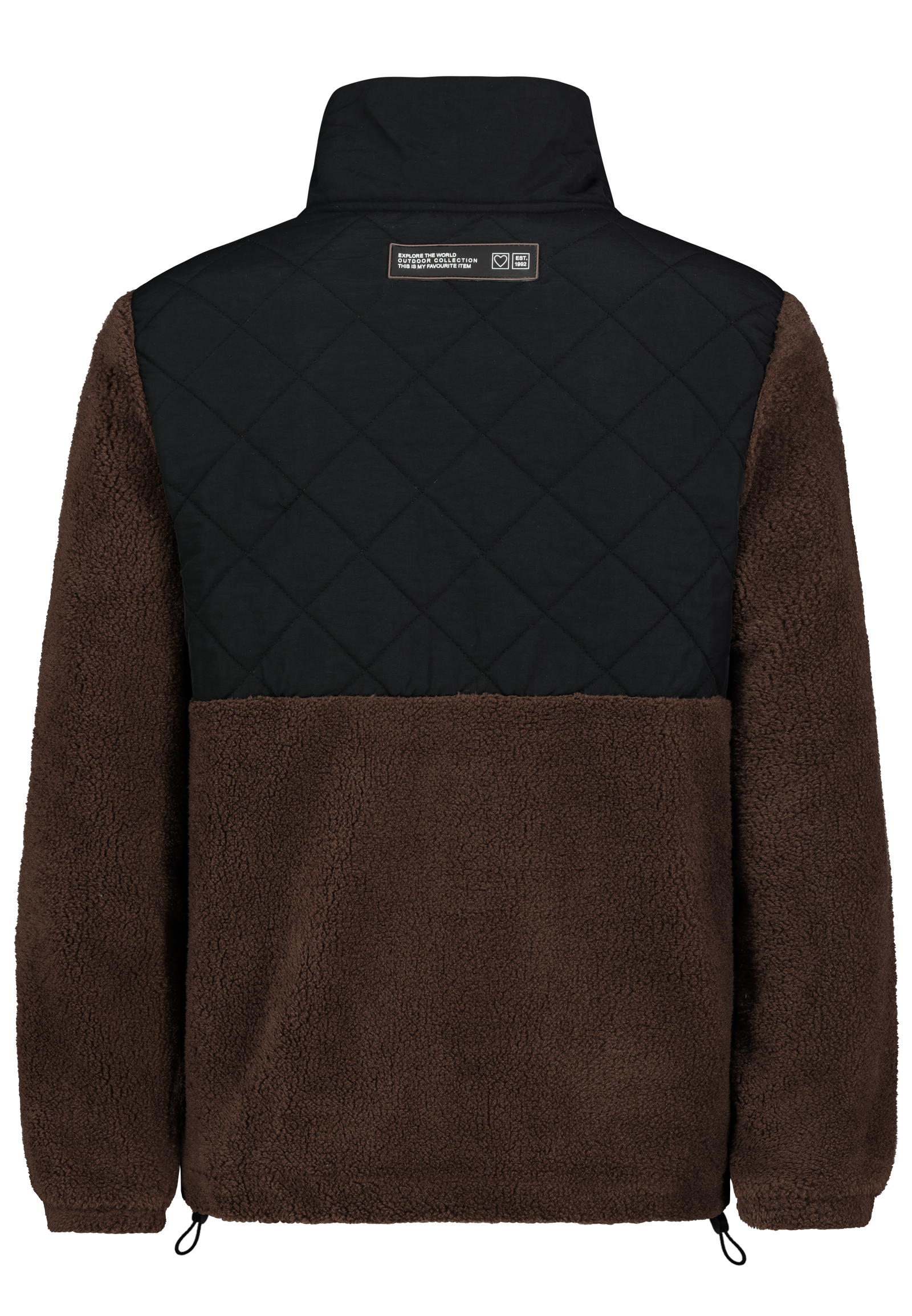 Steppjacke mit Teddyfleece Stehkragen Seitentaschen Gummizug Steppjacke mit Teddyfleece Stehkragen Seitentaschen Gummizug