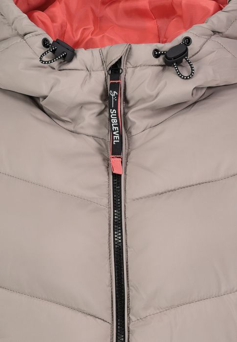 Sublevel Warme Winterjacke mit Kapuze und Reißverschlusstaschen – Braun, Bild 3