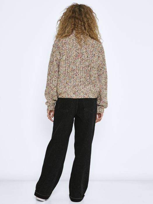 Noisy May Pullover mit Rollkragen und grobem Strickmuster – Braun, Bild 5