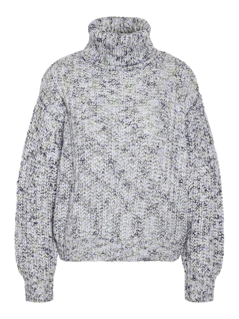 Noisy May Pullover mit Rollkragen und grobem Strickmuster – Grau, Bild 1