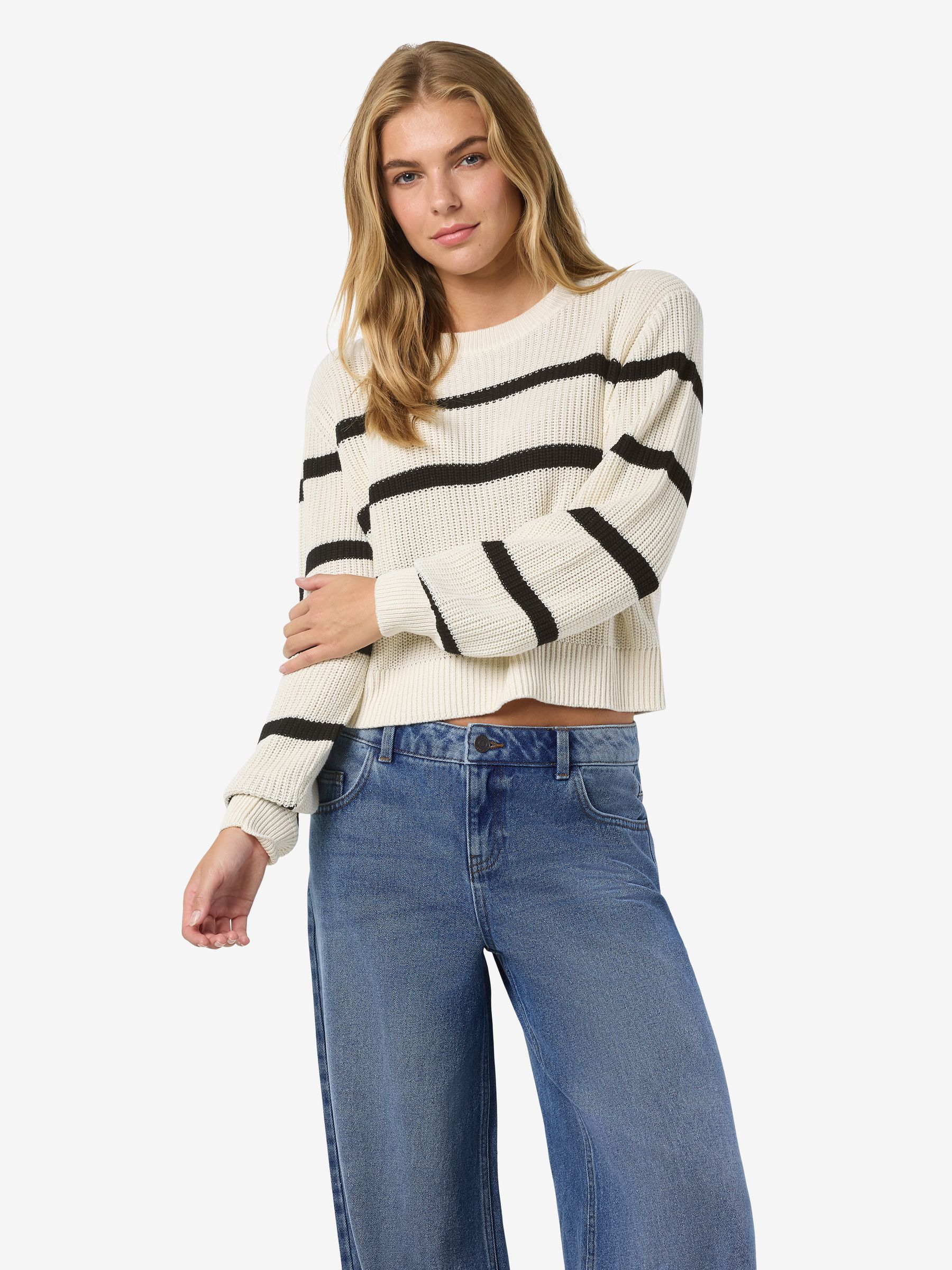 NOISY-MAY_NOOS2025_4350885_27027632_2.jpg Gestreifter Pullover mit Rundhals und weitem Schnitt