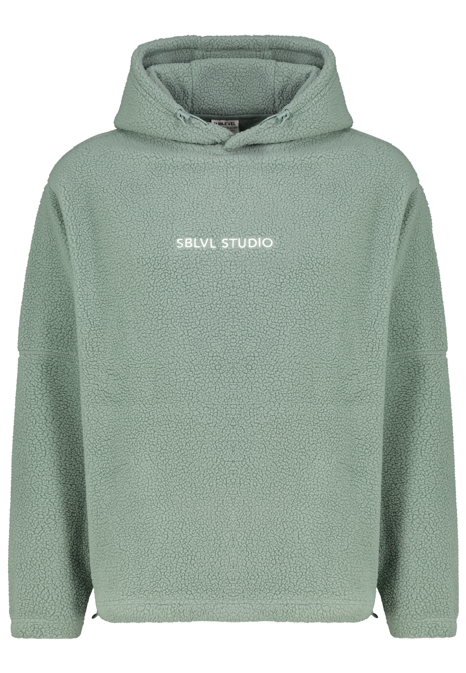Sublevel Sublevel Teddy-Fleece Hoodie mit Kapuze Kuschelig Warm – Grün, Bild 1