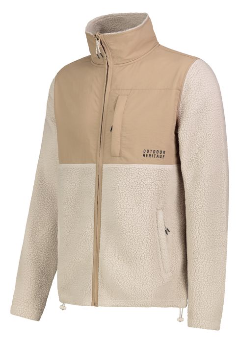 Sublevel Sublevel Warme Outdoorjacke Teddy Brusttasche mit Reißverschluss – Beige, Bild 4