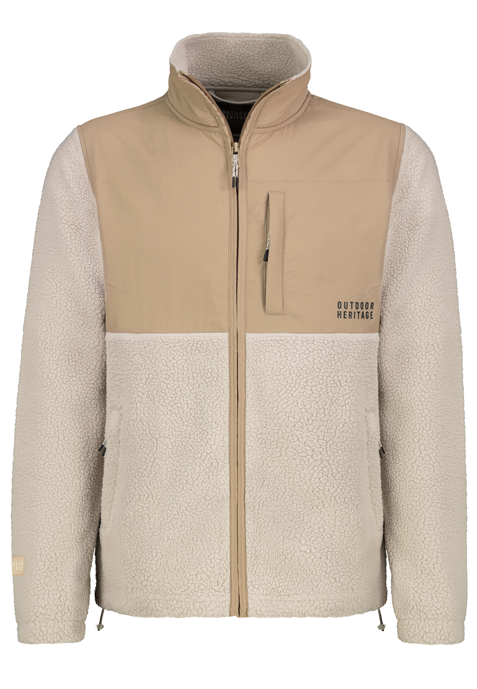 Sublevel Sublevel Warme Outdoorjacke Teddy Brusttasche mit Reißverschluss – Beige, Bild 1
