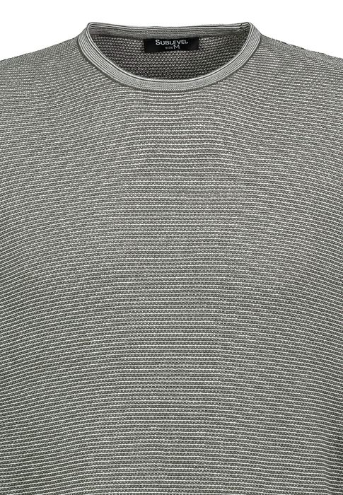 Sublevel Sublevel Eleganter langärmeliger Pullover mit feinem Strickmuster – Grün, Bild 3