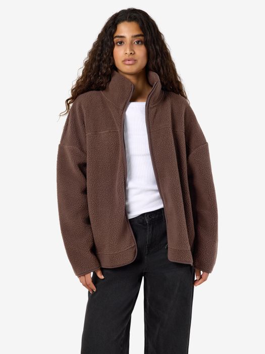 Noisy May Modische Übergangsjacke mit Fleece – Braun, Bild 3