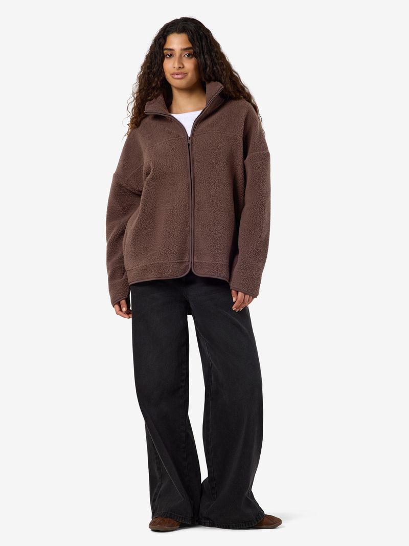 Noisy May Modische Übergangsjacke mit Fleece – Braun, Bild 2