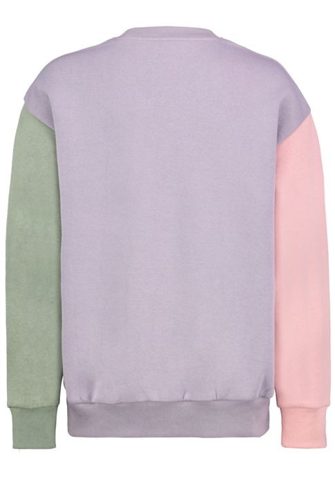 Sublevel Langarmshirt mit Städtenamen und kontrastierenden Ärmeln – Lila, Bild 3