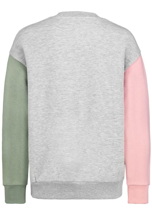 Sublevel Langarmshirt mit Städtenamen und kontrastierenden Ärmeln – Grau, Bild 3