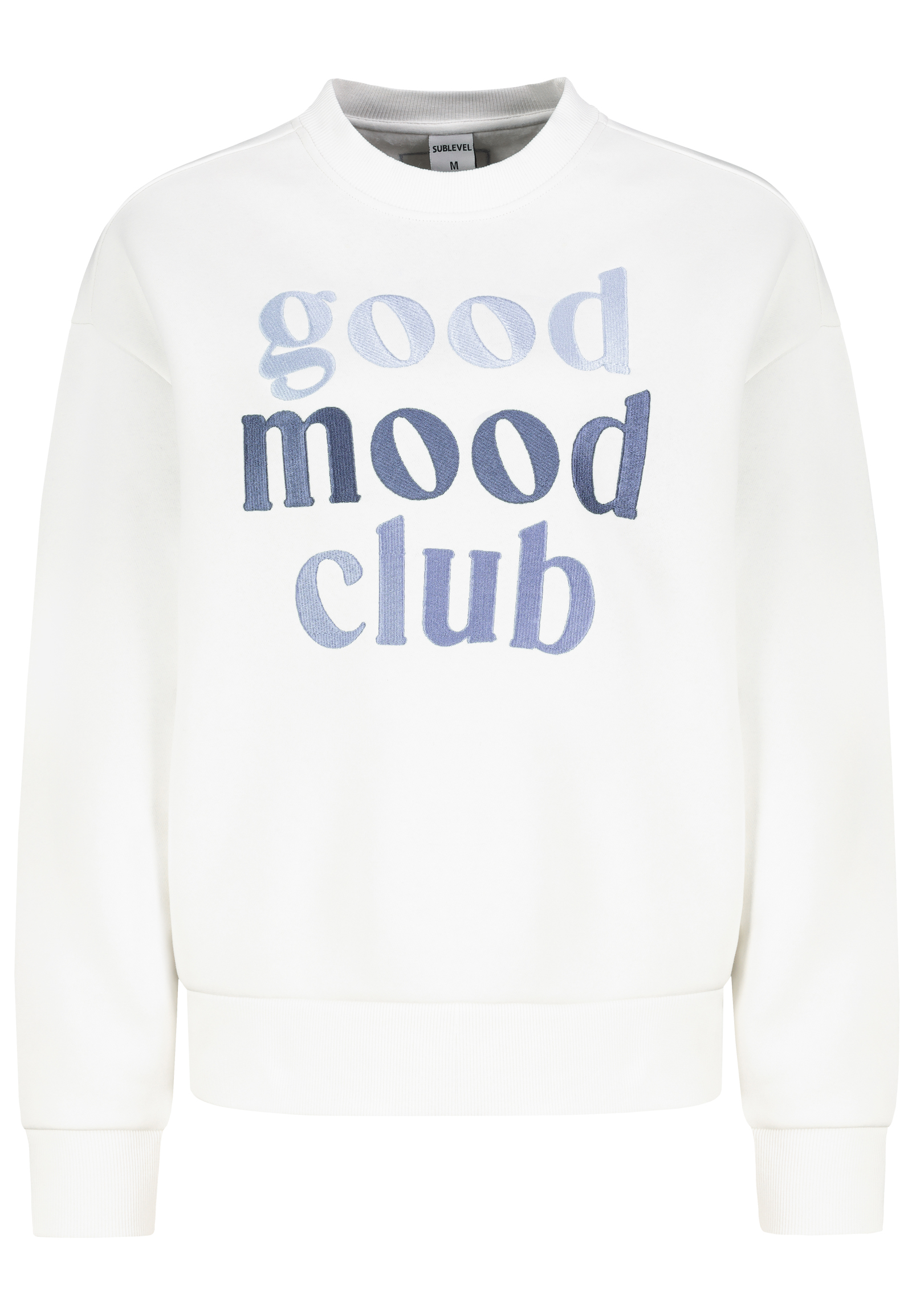 D10608BC02801A1NO_22000_V.jpg Pullover mit Schriftzug good mood club vorne