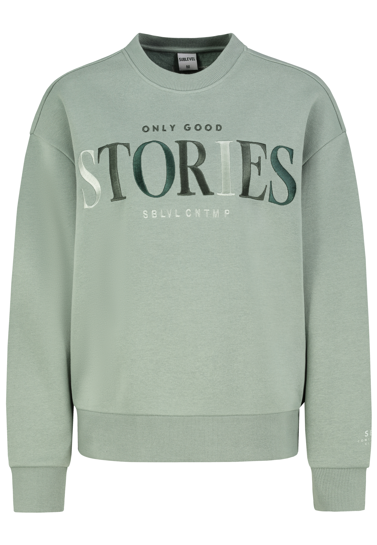D10608BC02801A3NO_12300_V.jpg Pullover mit Schriftzug good mood club vorne