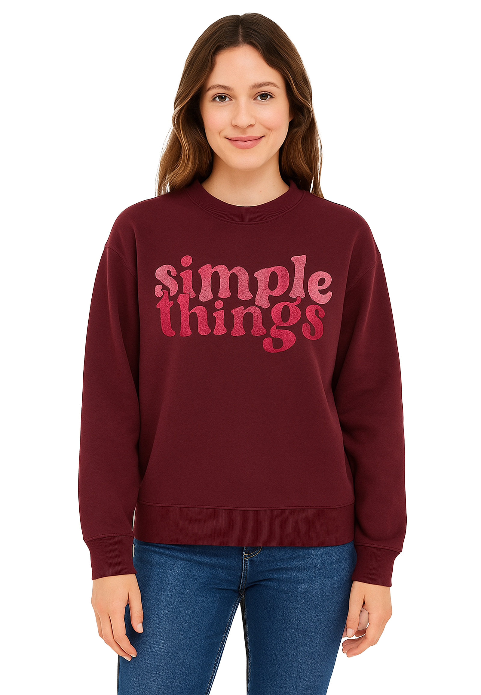 Pullover mit Schriftzug good mood club vorne Pullover mit Schriftzug good mood club vorne